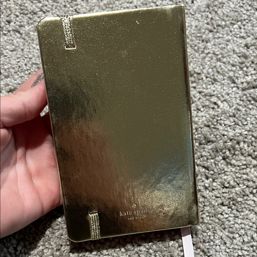 Kate Spade Metallic Gold Notebook little gold details new - Picture 2 of 3